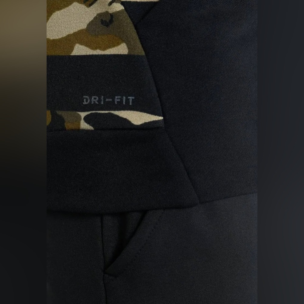 Nike Dri-Fit Camo Stripe Hoodie Mens Size Small Black Green Training Pullover - Picture 4 of 16